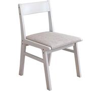 OZSSLJJ Sedia Da Pranzo In Legno Massello, Scrivania E Sedia In Cotone E Lino For La Casa, Poltrona Lounge Bianca(B)