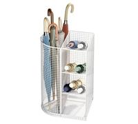 OZTYSGXM Mensola Portaombrelli da Interno di Grande Capacità, Portaombrelli in Metallo con Vaschetta Raccogligocce Rimovibile, per Ingresso Casa Ufficio Hotel Veranda,White