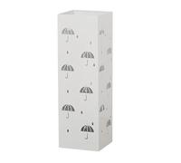 OZTYSGXM Portaombrelli in Metallo, Portaombrelli Indipendente Multiuso, Contenitore a Secchiello Ripiano Quadrato Grande Capacità per Ingresso Arredamento per Hotel Uffici,White