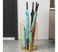 OZTYSGXM Portaombrelli Rettangolare In Acciaio Inox, Base Quadrata, Elevata Capacità Di Carico, Portaombrelli per Uso Domestico Ingresso Ufficio Hotel,Gold