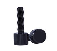 OZXLH 20 Pezzi M2 M2.5 M3 M4 M5*5/6/8/10/12/15 in Acciaio con zigrinatura Nera Testa Piatta Vite zigrinata Viti a Mano(20mm,M2)