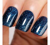 Ozzeal Smalto Semipermanente Glitter, Blu Navy Scuro Glitterato Smalto Semipermanente Unghie Autunno Inverno Gel Nail Polish Scintillio e lucentezza Smalto Gel Unghie Manicure 15ML