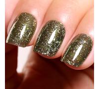 Ozzeal Smalto Semipermanente Glitter, Verde Erba Glitterato Smalto Semipermanente Unghie Autunno Inverno Gel Nail Polish Scintillio e lucentezza Smalto Gel Unghie Manicure 15ML