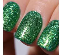 Ozzeal Smalto Semipermanente Glitter, Verde Pavone Iridescente Glitterato Smalto Semipermanente Unghie Arcobaleno Estivo Gel Nail Polish Brillantezza Scintillante Smalto Gel Unghie 15ML