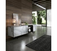 Ozzio Madia Armor art. X306 con basamento in metallo da L.215 cm e H.72 cm - 4 ante