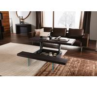 Ozzio Tavolino trasformabile Markus art. T063 con struttura in metallo e vetro e piano a scelta da 140x90 cm