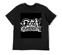 Ozzy Osbourne Classic Grey Heather Essential Cotton Blend Manica Corta Girocollo Basic, Nero , L