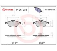P 06 030 BREMBO Kit pastiglie freno, Freno a disco per MINI