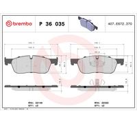 P 36 035 BREMBO Kit pastiglie freno, Freno a disco per JAGUAR,JAGUAR (CHERY),LAN