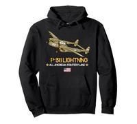 P-38 Lightning WW1 Fighter Aereo USA Felpa con Cappuccio