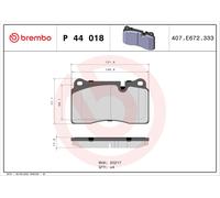 P 44 018 BREMBO Kit pastiglie freno, Freno a disco per LAND ROVER