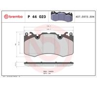 P 44 023 BREMBO Kit pastiglie freno, Freno a disco per LAND ROVER