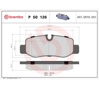 P 50 126 BREMBO Kit pastiglie freno, Freno a disco per MERCEDES-BENZ,MERCEDES-BE