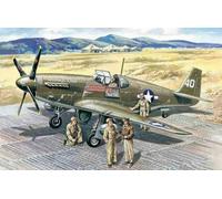ICM 48125 - 1:48 MUSTANG P-51 B WWII American Fighter Con USAAF Piloti And Gro