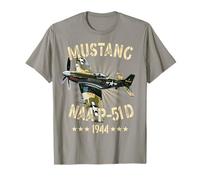 P-51D Mustang Vintage North American Fighter Warbirds Maglietta