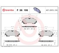 P 56 106 BREMBO Kit pastiglie freno, Freno a disco per INFINITI,INFINITI (DFAC),