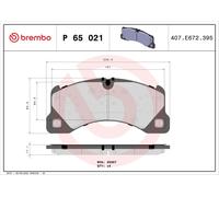 P 65 021 BREMBO Kit pastiglie freno, Freno a disco per AUDI,BENTLEY,PORSCHE,VW