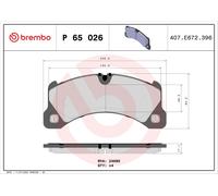 P 65 026 BREMBO Kit pastiglie freno, Freno a disco per PORSCHE