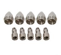 P-80 - Kit di materiali di consumo per taglierina al plasma, compatibile con ugelli ed elettrodi da 1,1-1,7 mm, 10 pezzi, set di punte in rame per applicazioni di saldatura industriale (1,1 mm)