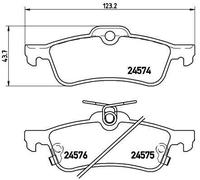 Set di pastiglie freno BREMBO P 83 087, posteriore