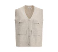 P.A.R.O.S.H. Cream Raccoon Fur Sleveless Jacket - S