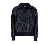 P.A.R.O.S.H., ,Tops ,Donna ,Blu ,S Maglione Blu con Paillettes e Colletto Polo Donna