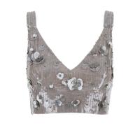 P.A.R.O.S.H., ,Tops ,Donna ,Grigio ,M Top Corto con Paillettes