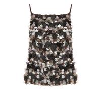 P.A.R.O.S.H., ,Tops ,Donna ,Marrone ,S Top con Paillettes Floreali