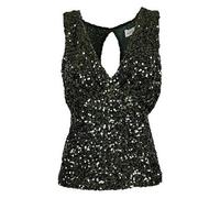 P.A.R.O.S.H., ,Tops ,Donna ,Verde ,M Top Verde Senza Maniche con Spalla Larga e Scollo a V