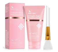 P-Beauty - 1 maschera per il viso per tutta la notte, con pennello da 75 ml, con effetto lifting e riduzione delle rughe, maschera al collagene esfoliante con acido ialuronico niacinamide e ceramidi