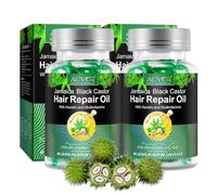 P-Beauty, 2 capsule di olio di ricino, con cheratina e vitamine, 2 x 40 capsule per uso esterno, olio per capelli per la crescita dei capelli e la cura del cuoio capelluto, per la cura dei capelli,