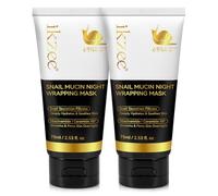 P-Beauty - 2 maschere per il viso con snail mucina e collagene, maschera per la notte, idratazione e rigenerazione durante la notte, pelle più liscia, anti-invecchiamento, maschera Skincare (2 x 75 ml