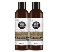 P-Beauty, 2 X latte detergente per il viso, detergente delicato con olio di cocco biologico, vegano, detergente delicato per gli occhi, pulizia del viso e cura del viso