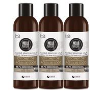 P-Beauty, 3 X latte detergente per il viso, detergente delicato con olio di cocco biologico, vegano, detergente delicato per gli occhi, pulizia del viso e cura del viso