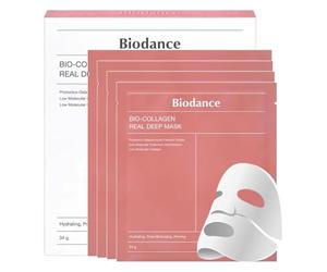 P-Beauty Bio Collagen Hydrogel Maschera per il viso - Maschera anti-invecchiamento per l'umidità e riduzione delle rughe - Cura della pelle con collagene e acido ialuronico - Maschera viso anche