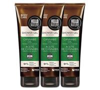 P-Beauty, gel doccia con olio di semi di canapa biologico, vegano, per uomo e donna, per la doccia per pelli secche e sensibili, idratante, rigenerante (3 x 250 ml)