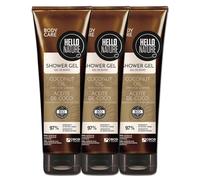 P-Beauty, gel doccia nutriente con olio di cocco biologico, idratante per la pelle secca con profumo di cocco, crema per il corpo con olio di mandorle e pantenolo, vegano e senza microplastica (3 x