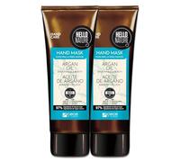 P-Beauty - Maschera per mani con olio di argan e vitamina E, ricca cura delle mani vegana, per mani asciutte, idratazione intensa e rigenerazione, crema per le mani senza parabeni e siliconi (2 x 75