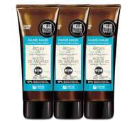 P-Beauty - Maschera per mani con olio di argan e vitamina E, ricca cura delle mani vegana, per mani asciutte, idratazione intensa e rigenerazione, crema per le mani senza parabeni e siliconi (3 x 75