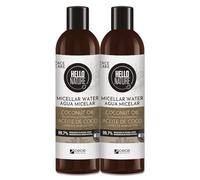 P-Beauty Natural Cosmetics 2 x detergente per il viso con acqua micellare, 300 ml, detergente delicato per il viso con olio di cocco biologico, rimuove il trucco e le impurità, ingredienti naturali al
