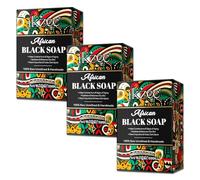 P-Beauty - Sapone nero africano, vegano con burro di karitè, olio di cocco e di palma, sapone per il viso, sapone per il corpo, sapone per capelli, sapone naturale, contro brufoli, acne, punti neri