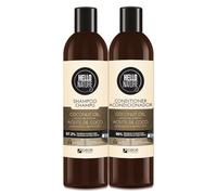 P-Beauty, set di shampoo e balsamo con olio di cocco biologico, vegano, shampoo per capelli e balsamo per capelli idratati, secchi e danneggiati, senza silicone, con pantenolo e vitamina E