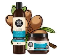 P-Beauty - Set di shampoo e maschera per capelli con olio di argan, biologico e vegano, per riparazioni intensive, umidità e lucentezza, per capelli secchi e danneggiati, senza siliconi