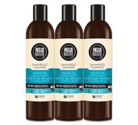 P-Beauty, shampoo naturale all'olio di argan, per la cura dei capelli vegani per uomo e donna, shampoo contro capelli secchi e danneggiati, pulizia delicata, rigenerazione e lucentezza (3 x 300 ml)