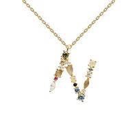 PDPAOLA - Collana Lettera N - Argento Sterling 925 Placcato in Oro 18 carati - Gioielli per Donna