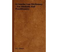 P.G. Osborn A Concise Law Dictionary - For Students And Pract (Copertina rigida)