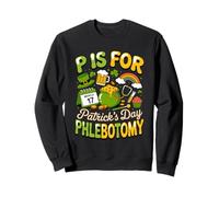 P Is for Patricks Day Phlebotomy Lucky Shamrock Nurse Felpa