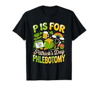 P Is for Patricks Day Phlebotomy Lucky Shamrock Nurse Maglietta