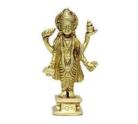 P.J.Handicrafts Statua in ottone di Dhanvantari Idolo dell'Ayurveda, Shri Vishnu Avtar in ottone, per idolo decorativo per la casa per Mandir Puja - giallo, (Wt-300GMS)