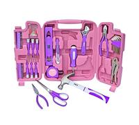 P & K Set di attrezzi da 75 pezzi, set di attrezzi in rosa e viola, il compagno perfetto per la casa, le riparazioni e i progetti fai da te